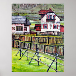 Pôster Transilvânia, Romênia, Cenário pintado Picturesco