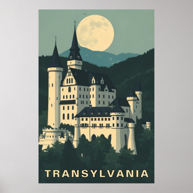 Poster Transilvânia Romênia Viagem Castelo Gótico (Frente)