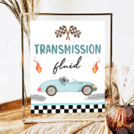 Poster Transmissão de Raça Fluida Carro Dois Aniversário 