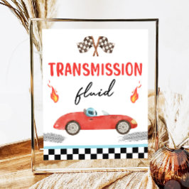 Poster Transmissão de Raça Fluida Carro Dois Aniversário 