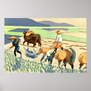 Poster Transplante de Arroz Asano Takeji 1949