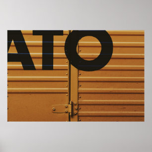 Poster Transportador de carga para veículos amarelos