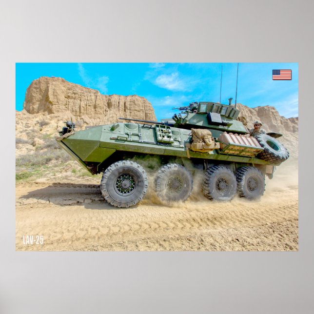 POSTER TRANSPORTADOR DE PESSOAL ARMOVERMADO - LAV-25 (Frente)