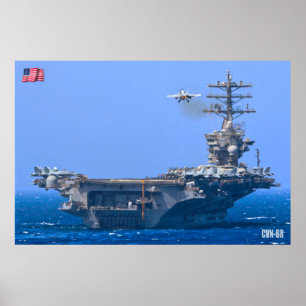 POSTER TRANSPORTADORA AERONÁUTICA DOS EUA - CVN-68
