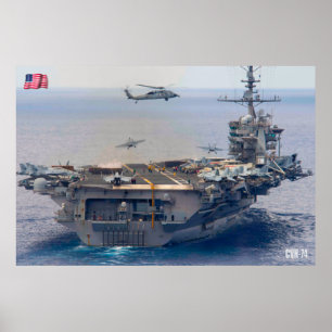 POSTER TRANSPORTADORA AERONÁUTICA DOS EUA - CVN-74