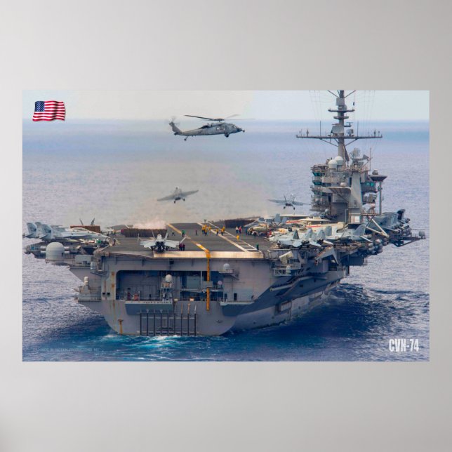 POSTER TRANSPORTADORA AERONÁUTICA DOS EUA - CVN-74 (Frente)