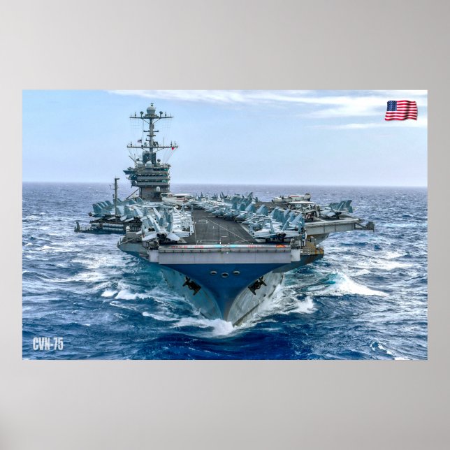 POSTER TRANSPORTADORA AERONÁUTICA DOS EUA - CVN-75 (Frente)