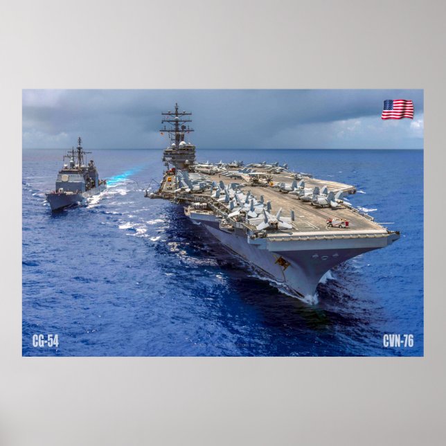 POSTER TRANSPORTADORA AERONÁUTICA DOS EUA - CVN-76 (Frente)