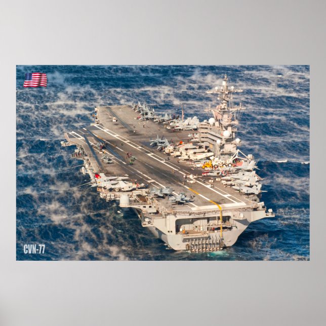 POSTER TRANSPORTADORA AERONÁUTICA DOS EUA - CVN-77 (Frente)