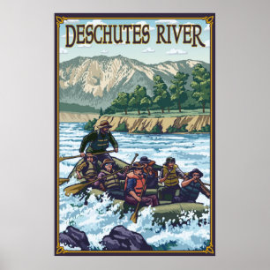 Pôster Transportar de rio de Deschutes - curvatura, OU