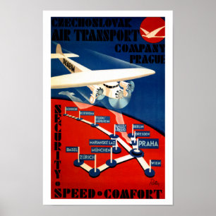 Pôster Transporte aéreo Czechoslovak