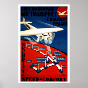 Pôster Transporte aéreo Czechoslovak