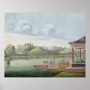 Pôster Transporting crates of tea (w/c on paper)