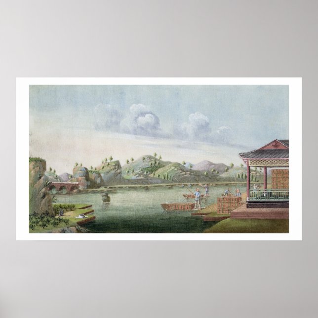 Pôster Transporting crates of tea (w/c on paper) (Frente)