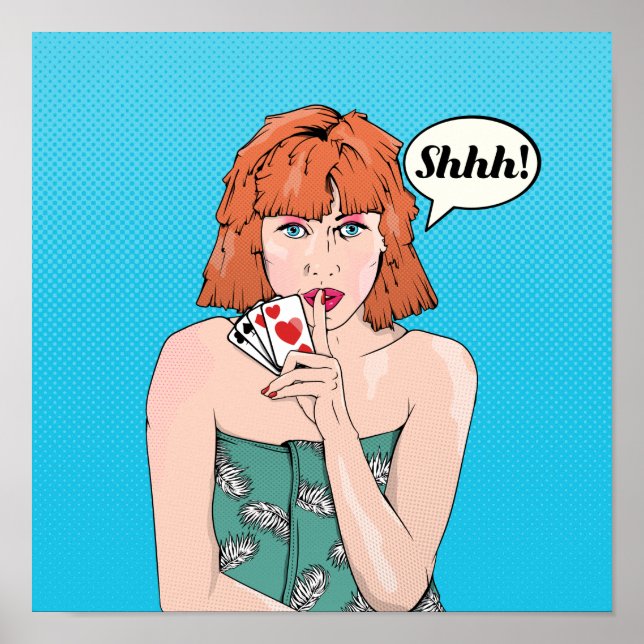 Poster Trapaça de pôquer no estilo da revista em quadrinh (Frente)