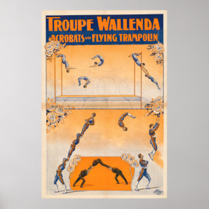 Poster Trapeze, Acrobatas E Trampolina Voadora
