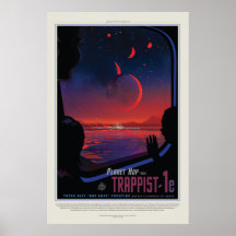 TRAPPIST-1 Sistema Planeta 1e retrô-turismo espaci