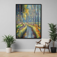 Traquil River Path Impressionista Paisagem