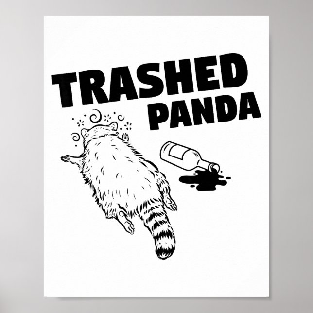 Poster Trash Panda Drunk Racoon Funny  (Frente)