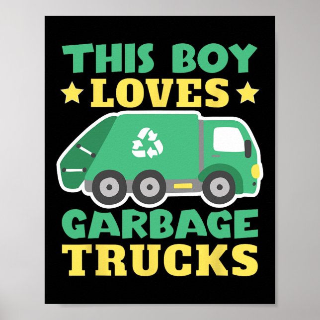 Poster Trash Trucks Toddler Garge Kids (Frente)