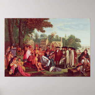 Pôster Tratado de William Penn com os Índios em 1683