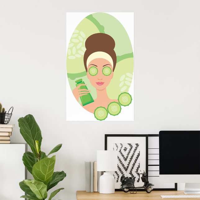 Poster Tratamento Facial com Pepino (Criador carregado)