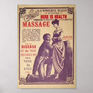 Poster Tratamento vitoriano ilustração da histeria femini