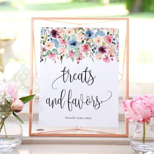 Poster Tratamentos + Favor Watercolor Flor Bloom (Criador carregado)