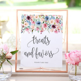 Poster Tratamentos + Favorece o Bloom da Flor de Aquarela