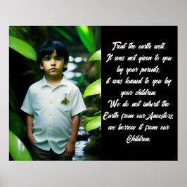 Poster Tratar bem a Terra | Menino tropical