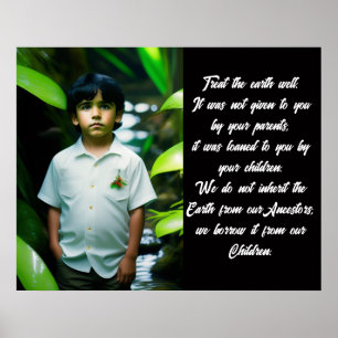 Poster Tratar bem a Terra   Menino tropical