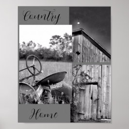Poster Trator Barn Collage do "Country Home"