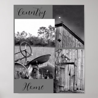 Poster Trator Barn Collage do "Country Home"