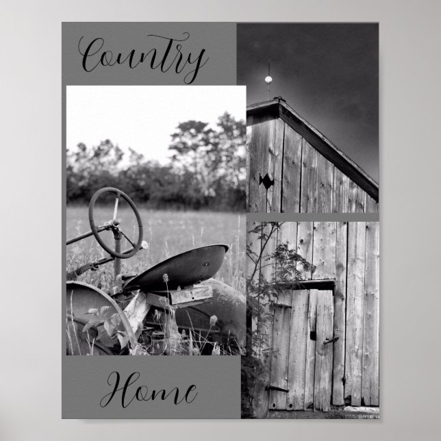 Poster Trator Barn Collage do "Country Home" (Frente)