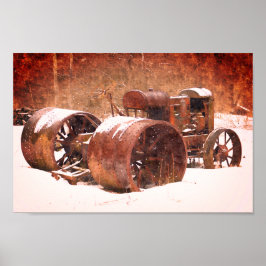Poster Trator de Fazenda antigo