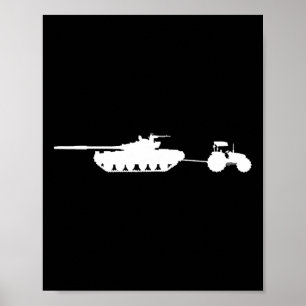 Poster Trator de reboque de tanque T72 da Rússia longe da