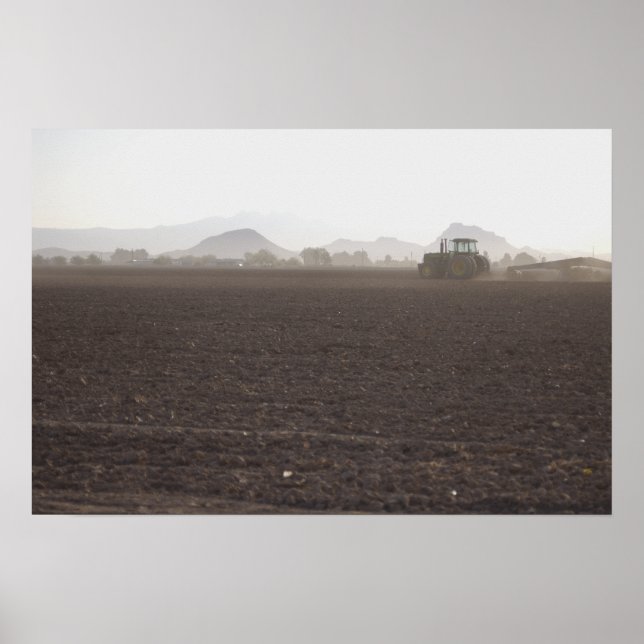 Pôster Trator no campo (Frente)