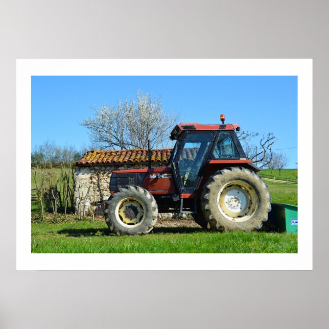 Poster Trator numa fazenda em França (Frente)