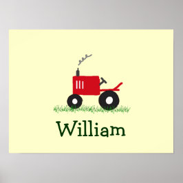 Poster Trator personalizado Wall Art: Trator vermelho
