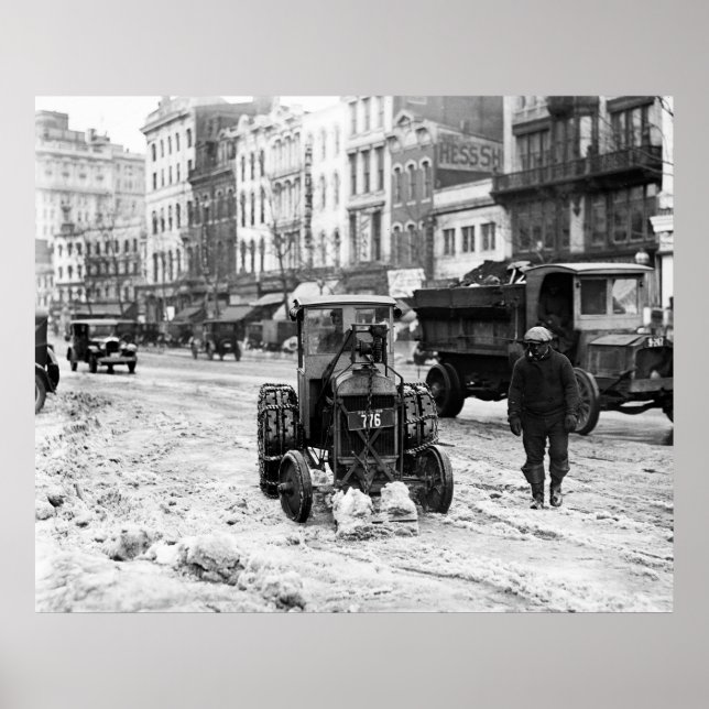 Pôster Trator Snow Plow 1924 (Frente)