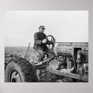 Poster Trator velho confiável, os anos 30