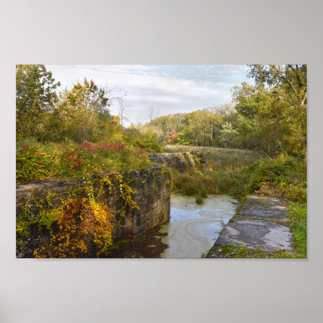 Poster Trava antiga 19 do Canal Erie, Nova Iorque (Frente)