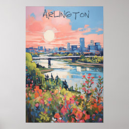 Poster Travel Aesthetic City Arlington Dallas Texas