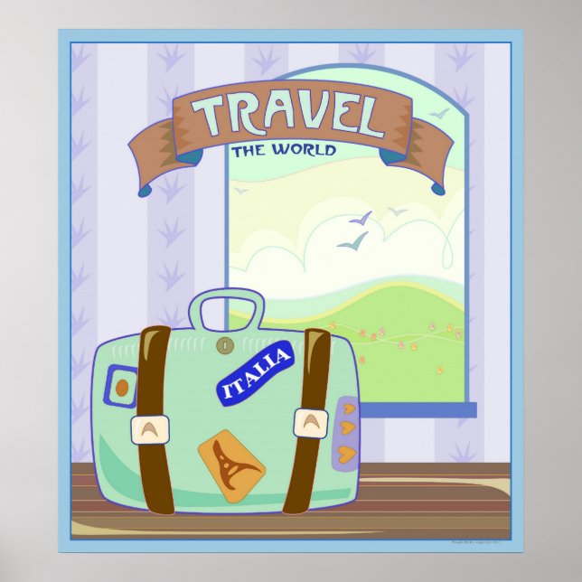 Pôster travel the world (Frente)