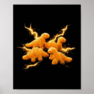 Poster Travesseiro de Dino Nugget Amante de Dinosaur Chic