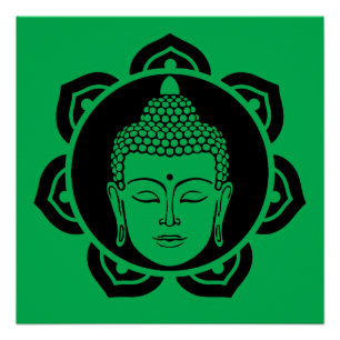 Pôster Travesseiro de Meditação de Cabeça de Buda