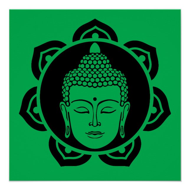 Pôster Travesseiro de Meditação de Cabeça de Buda (Frente)