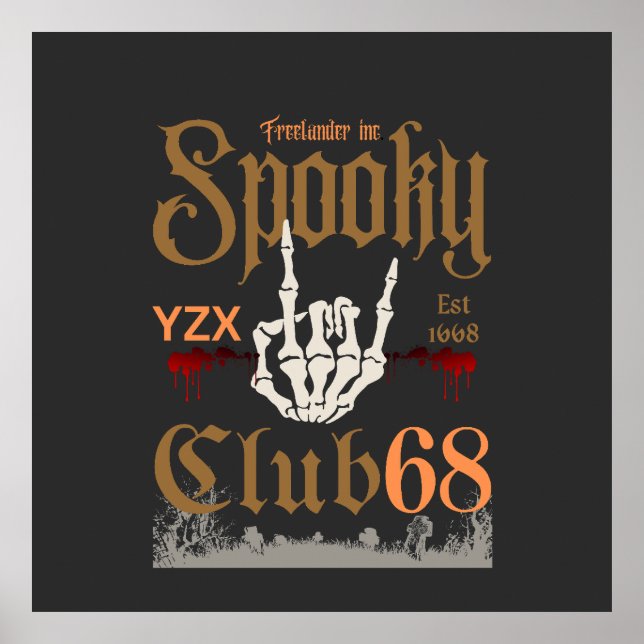 Poster Travesseiro decorativo do clube Spooky (Frente)