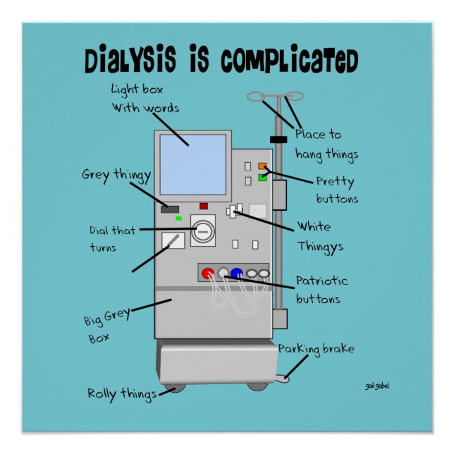 Pôster Travesseiro Humor de Diálise (Frente)