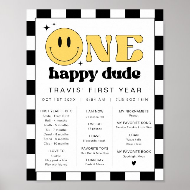 Poster TRAVIS Happy Duo Primeiro Aniversário Milestone (Frente)
